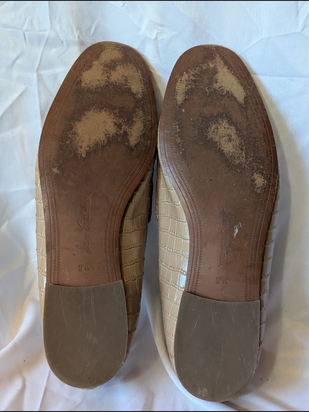 Sam Edelman Beige Croc-Embossed Leather Bit Loafers - Women - Picture 9 of 9